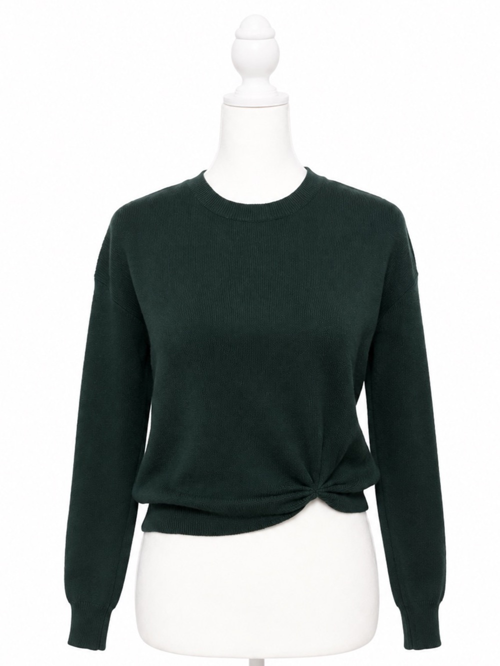Rachel Zoe Teal Ribbed Knit Crewneck Sweater